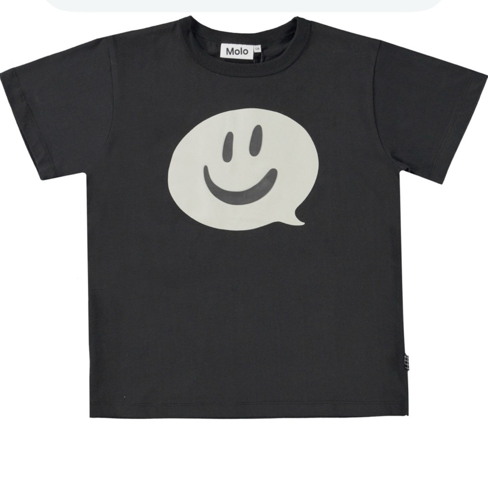 Molo Black Tee with Smiley Graphic